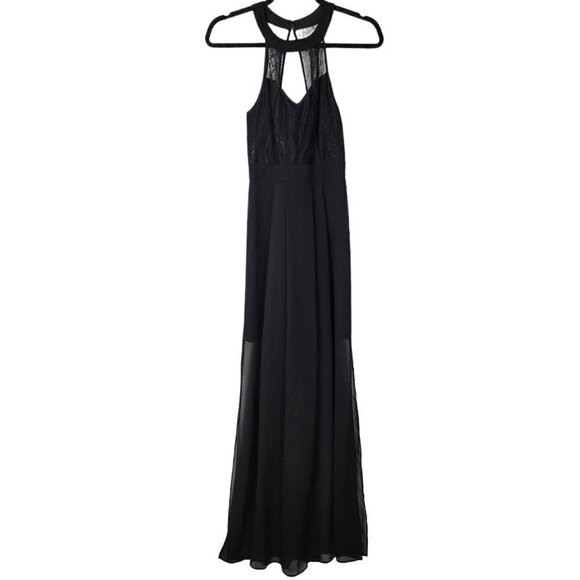 BCBGenerations Black Sleeveless High Neck Maxi Dress Black Womens Size 2 - Picture 1 of 13